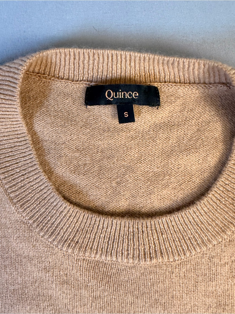 Quince Women’s Mongolian Cashmere Crewneck Sweater in Camel Tan Small - Picture 3 of 9
